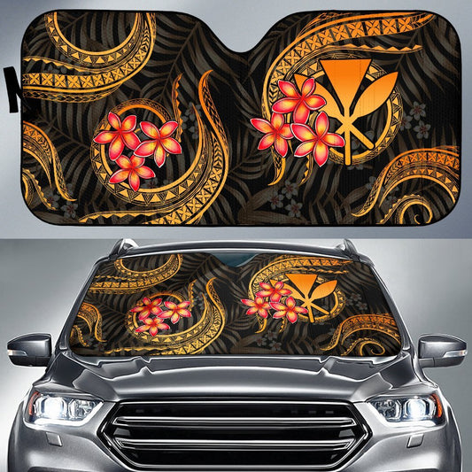 Hawaii Auto Sun Shades - Gold Plumeria
