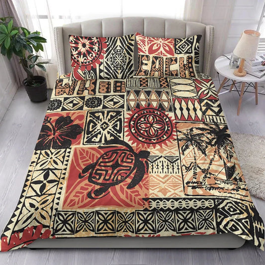 Hawaii Bedding Set - Hawaiian Style Tribal Fabric Patchwork
