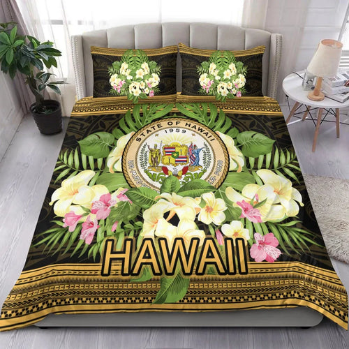Hawaii Bedding Set - Polynesian Gold Patterns Collection