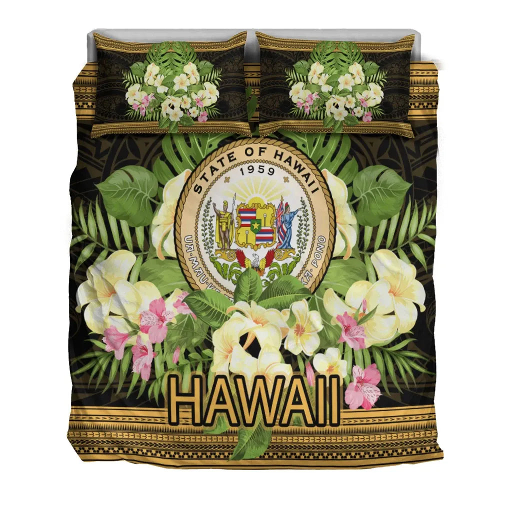 Hawaii Bedding Set - Polynesian Gold Patterns Collection