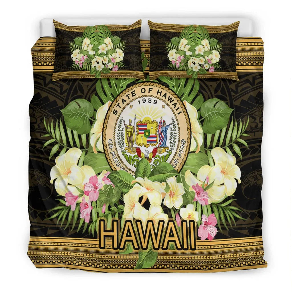 Hawaii Bedding Set - Polynesian Gold Patterns Collection