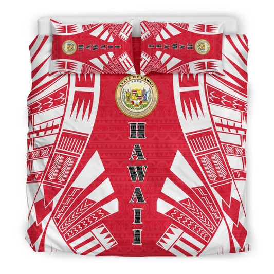 Hawaii Duvet Cover Set - Polynesian Tattoo Flag