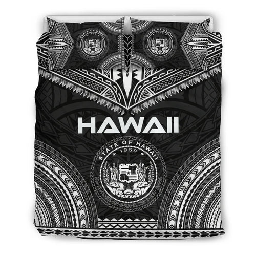Hawaii Polynesian Chief Duvet Cover Set - Black Version