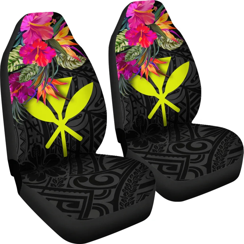 Hawaii Car Seat Covers - Hibiscus Polynesian Pattern