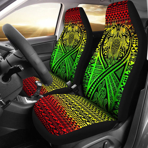 Hawaii Car Seat Covers - Turtle Polynesian Tattoo Reggae