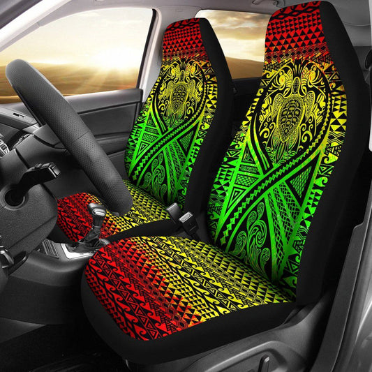 Hawaii Car Seat Covers - Turtle Polynesian Tattoo Reggae