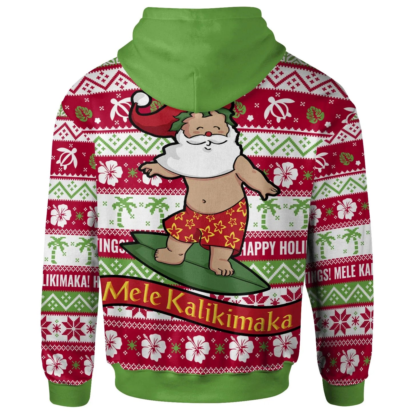 Hawaii Christmas Hoodie - Santa Surfing