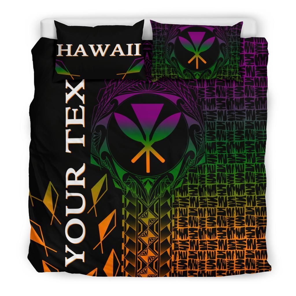 Hawaii Custom Personalised Bedding Set - Kanaka Maoli Rocket Style