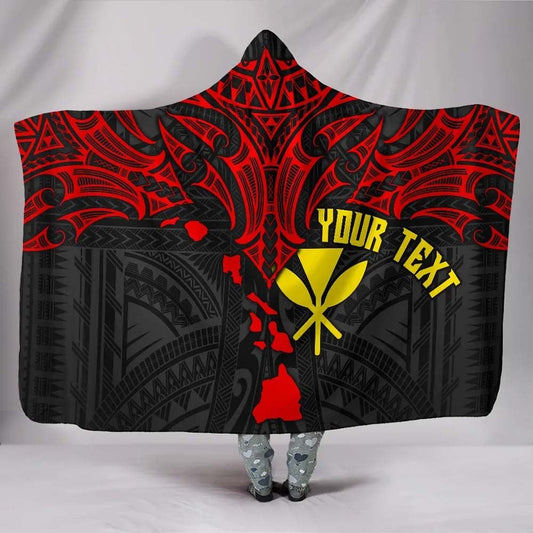 Hawaii Custom Personalised Hooded Blanket - Polynesian Whale Tail