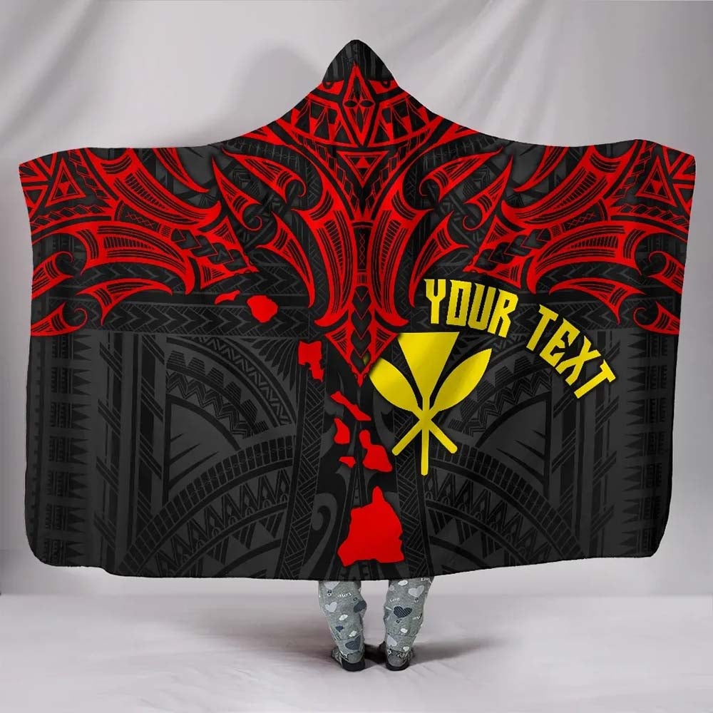 Hawaii Custom Personalised Hooded Blanket - Polynesian Whale Tail