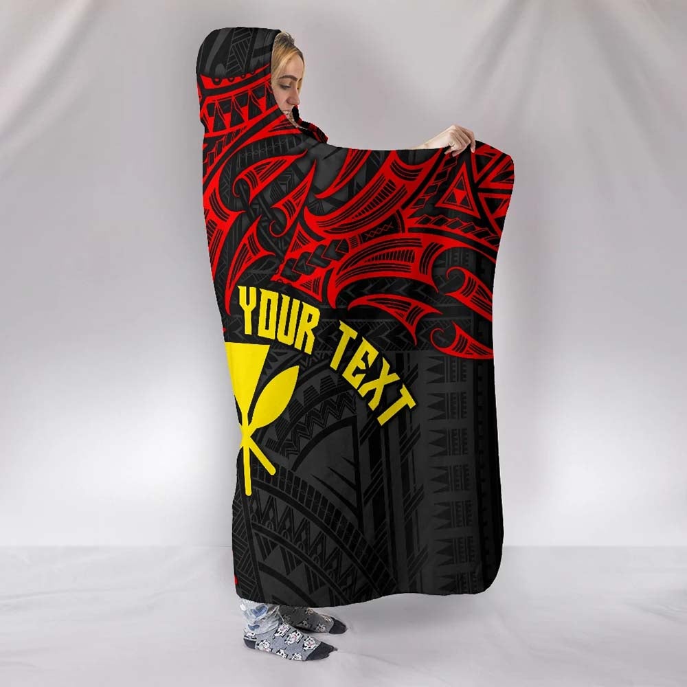 Hawaii Custom Personalised Hooded Blanket - Polynesian Whale Tail