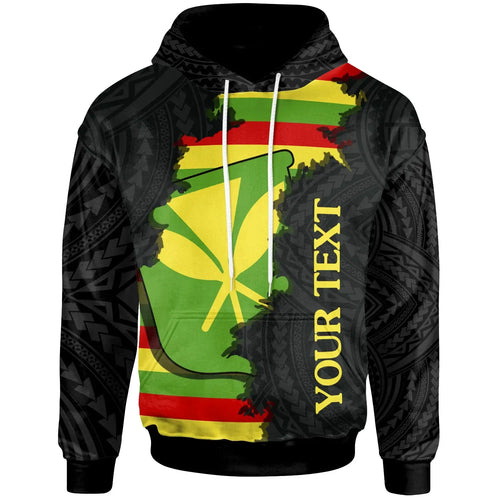 Hawaii Custom Personalised Hoodie - Wrap Flag and Polynesian Paterns