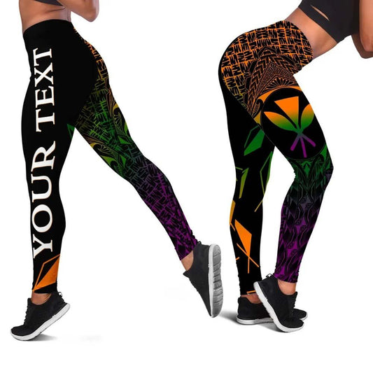 Hawaii Custom Personalised Legging - Kanaka Maoli Rocket Style