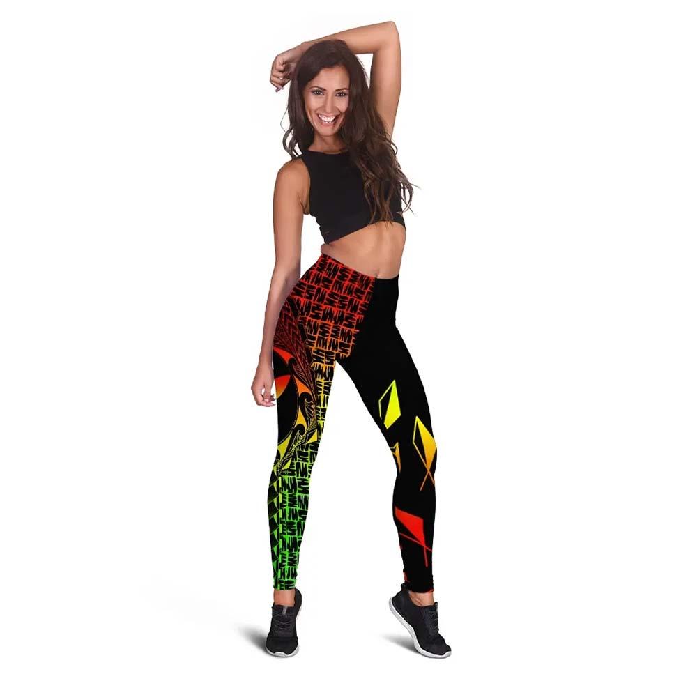 Hawaii Custom Personalised Legging - Kanaka Maoli Rocket Style (Reggae)