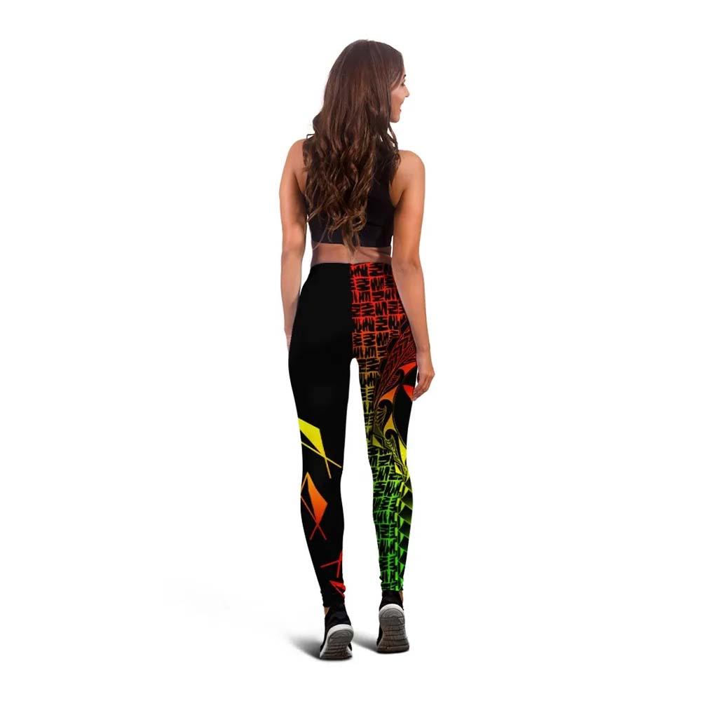 Hawaii Custom Personalised Legging - Kanaka Maoli Rocket Style (Reggae)