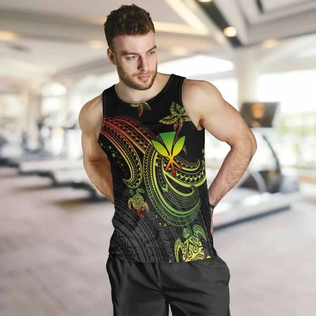 Hawaii Custom Personalised Men Tank Top- Reggae Turtle