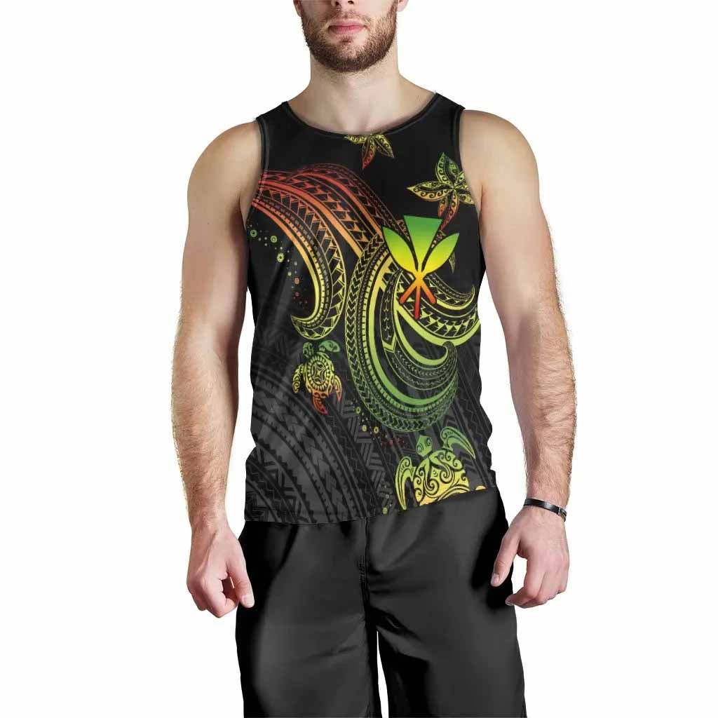 Hawaii Custom Personalised Men Tank Top- Reggae Turtle