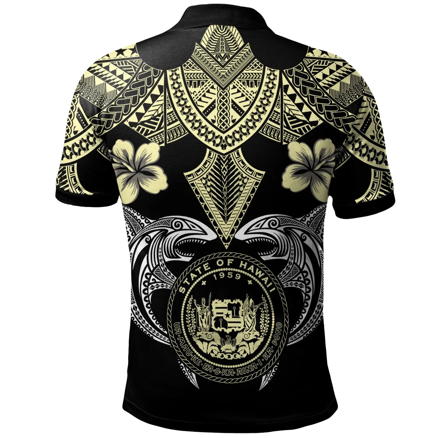 Hawaii Custom Personalised  Polo Shirt - Pacific Maori Pattern Sharks