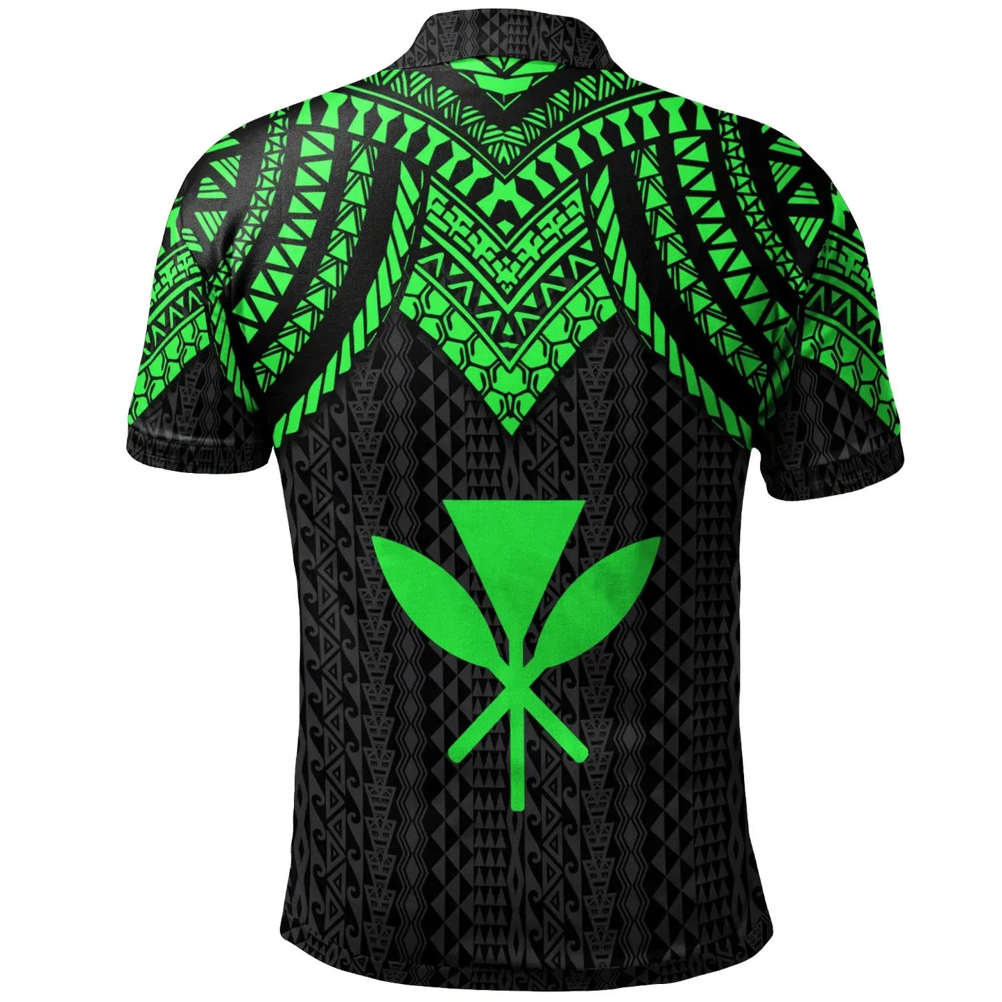 Hawaii Custom Personalised Polo Shirt - Polynesian Armor Style Green