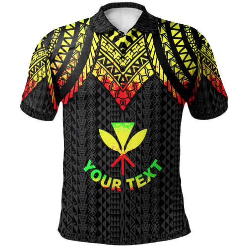 Hawaii Custom Personalised Polo Shirt - Polynesian Armor Style Reagge