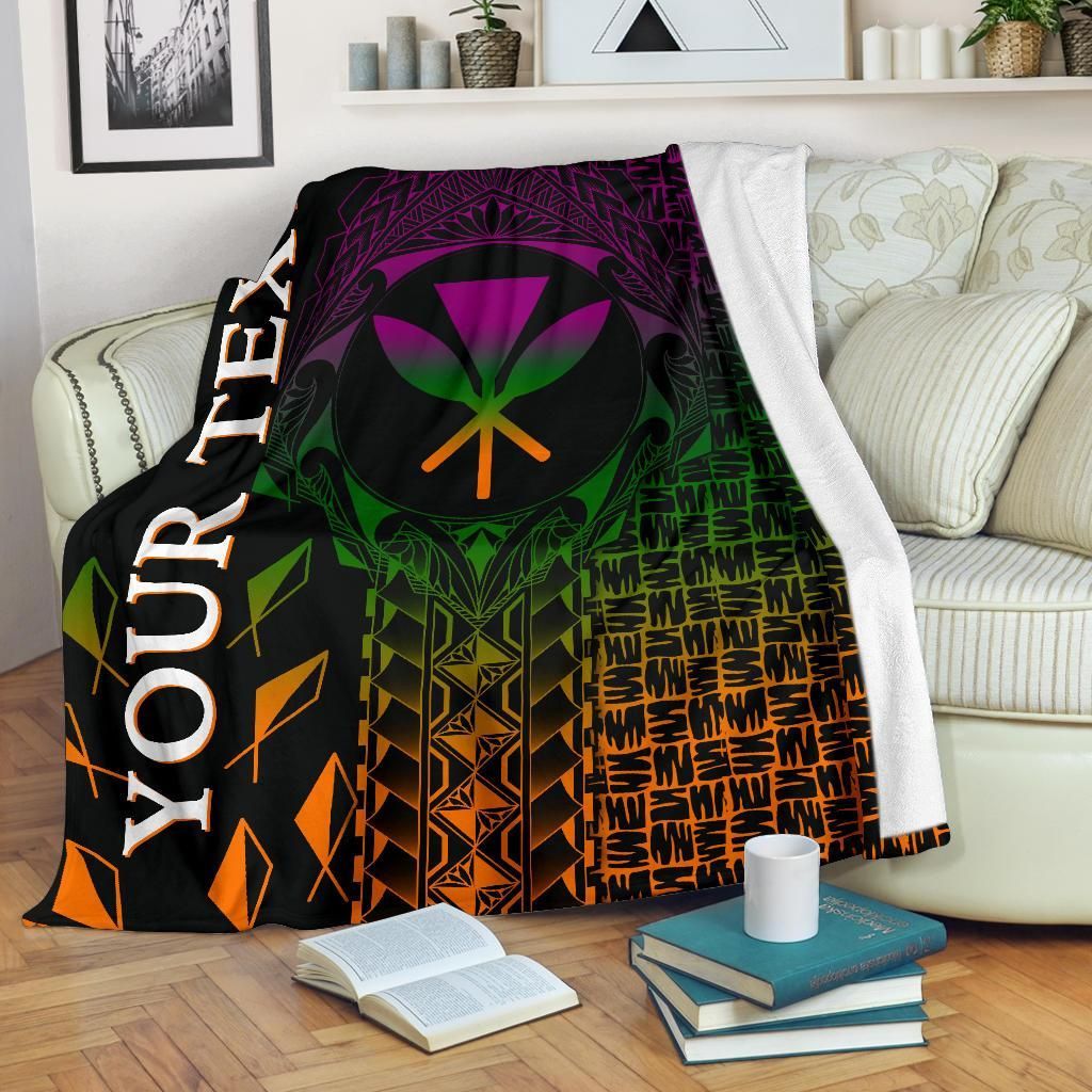 Hawaii Custom Personalised Premium Blanket - Kanaka Maoli Rocket Style