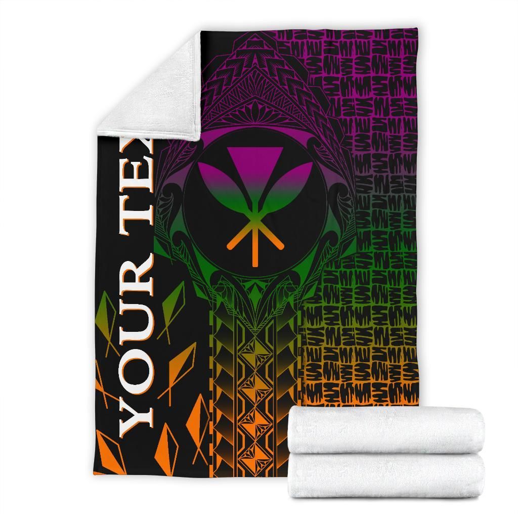 Hawaii Custom Personalised Premium Blanket - Kanaka Maoli Rocket Style