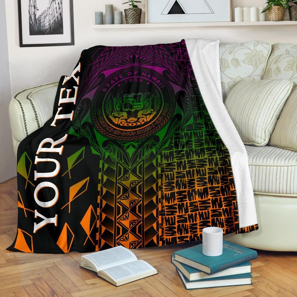 Hawaii Custom Personalised Premium Blanket -  Hawaii Seal Rocket Style