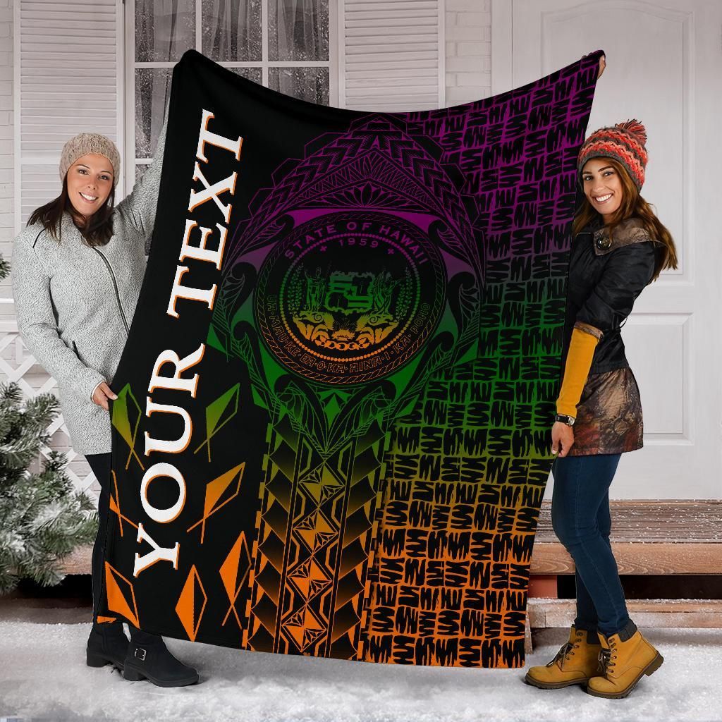 Hawaii Custom Personalised Premium Blanket -  Hawaii Seal Rocket Style