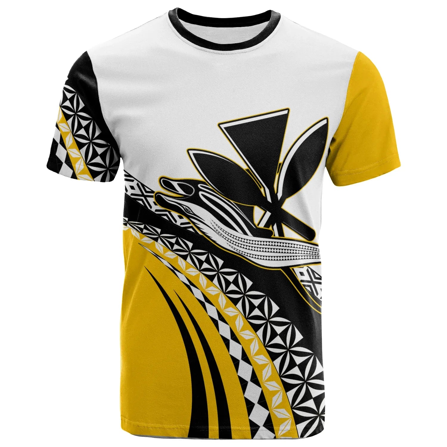 Hawaii Custom Personalised T-Shirt - Gold Flowing Manta Ray