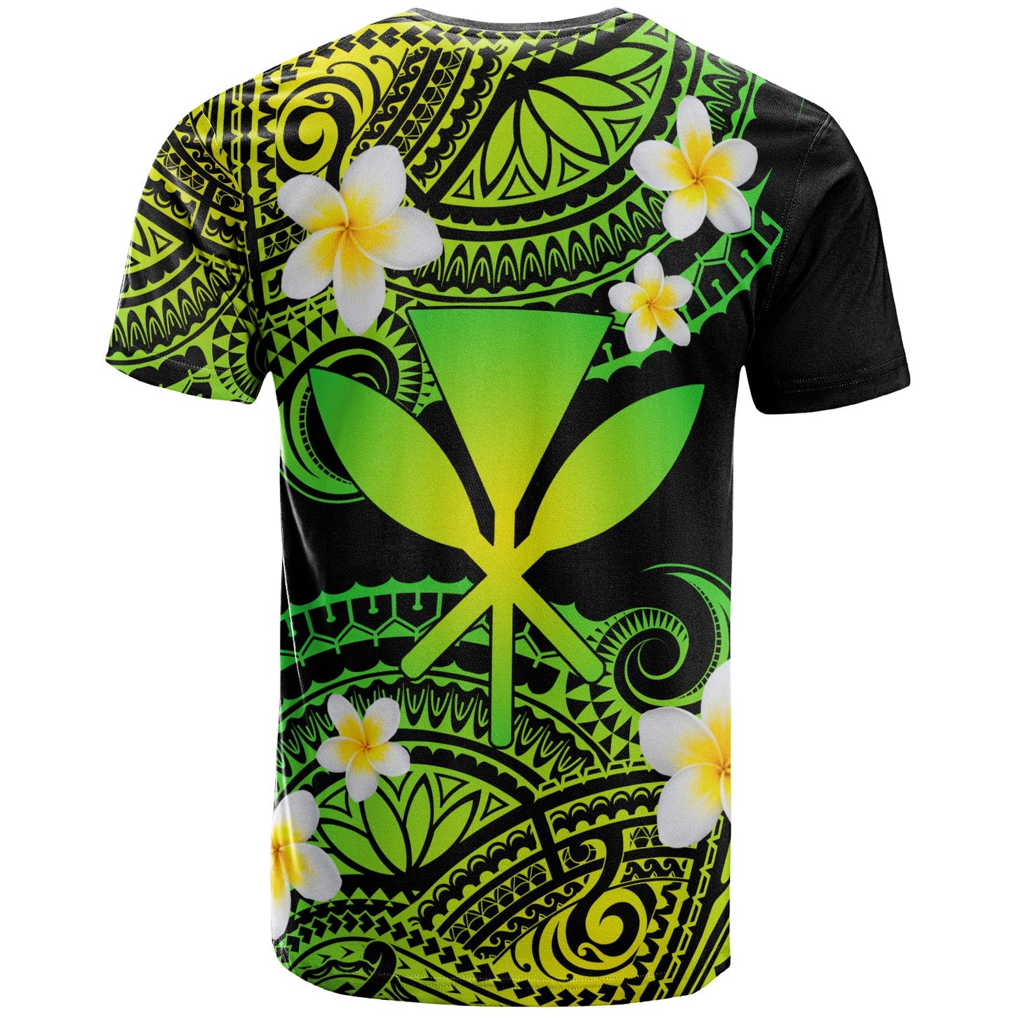 Hawaii Custom Personalised T-Shirt - Plumeria Polynesian Vibe Green