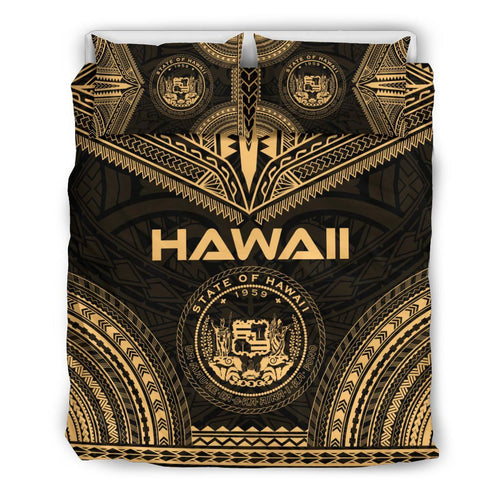 Hawaii Polynesian Chief Duvet Cover Set - Gold Version