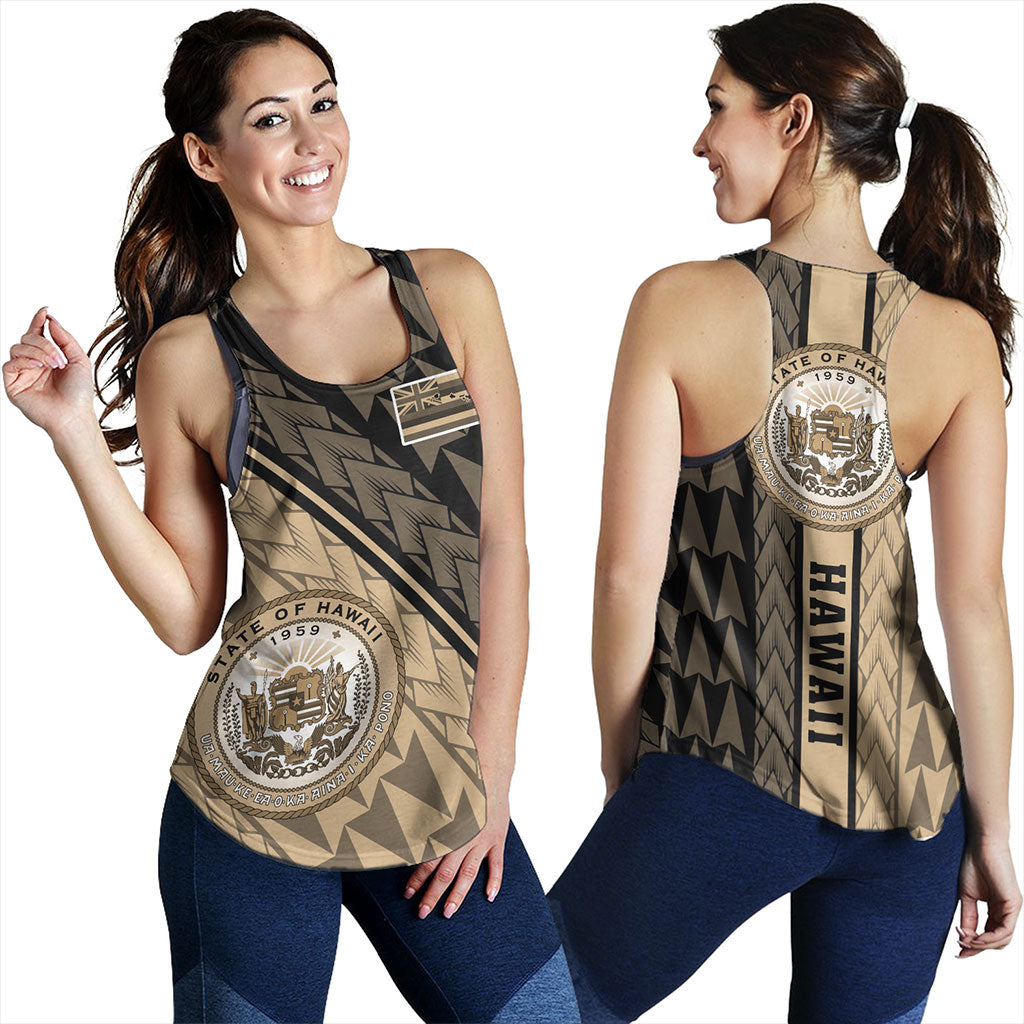 Hawaii Women Tank Polynesian Tribal Half Style