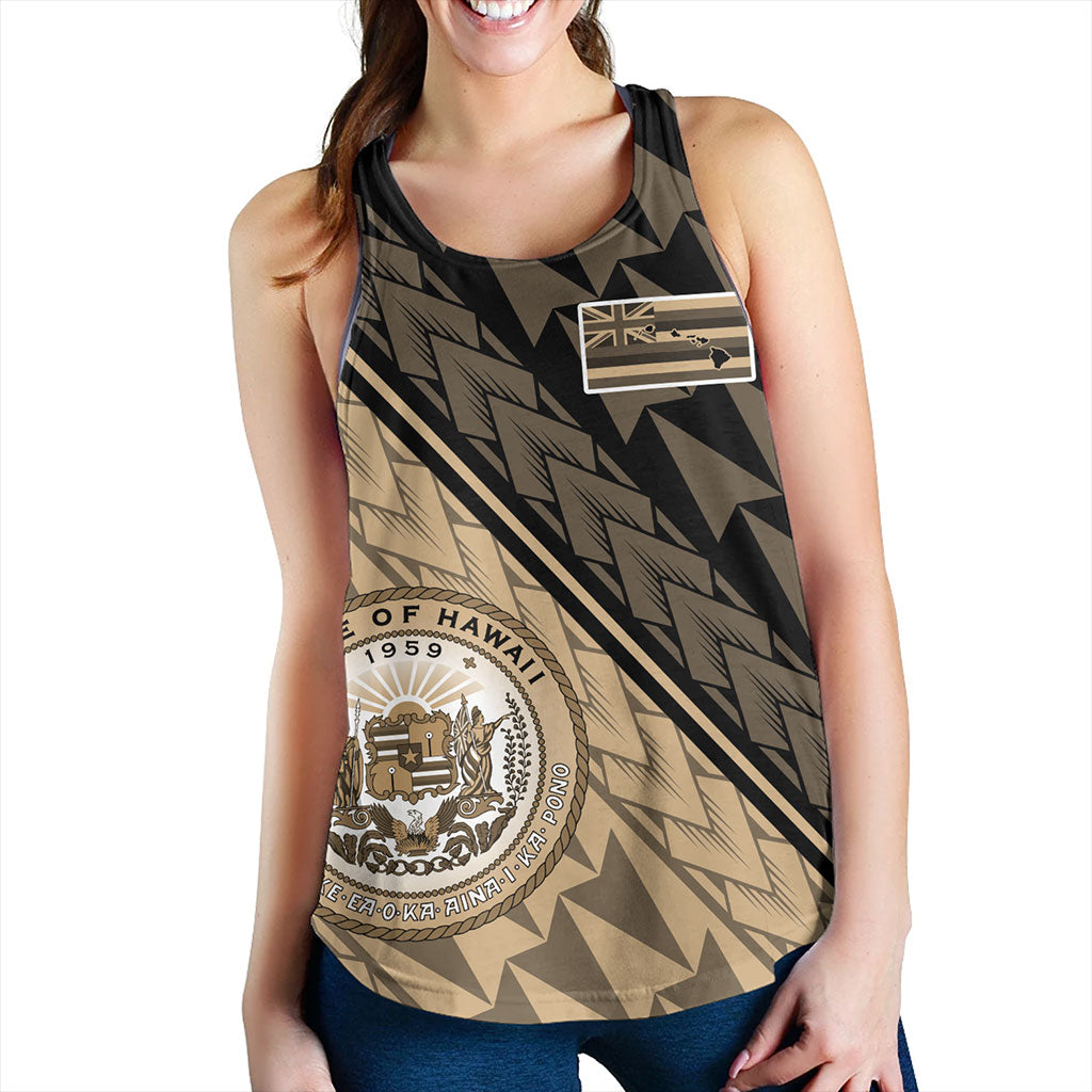 Hawaii Women Tank Polynesian Tribal Half Style