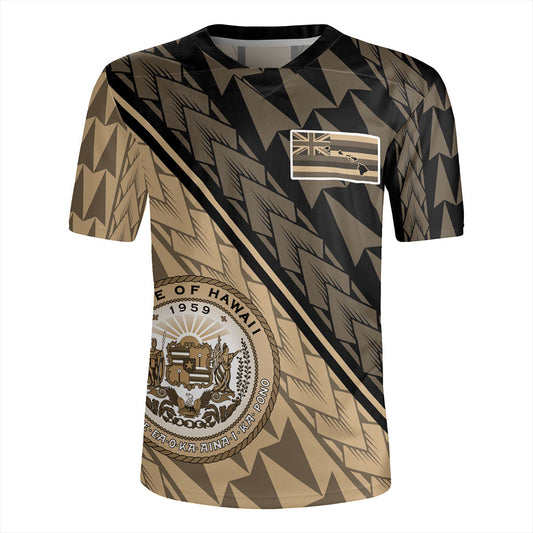 Hawaii Rugby Jersey Polynesian Tribal Half Style