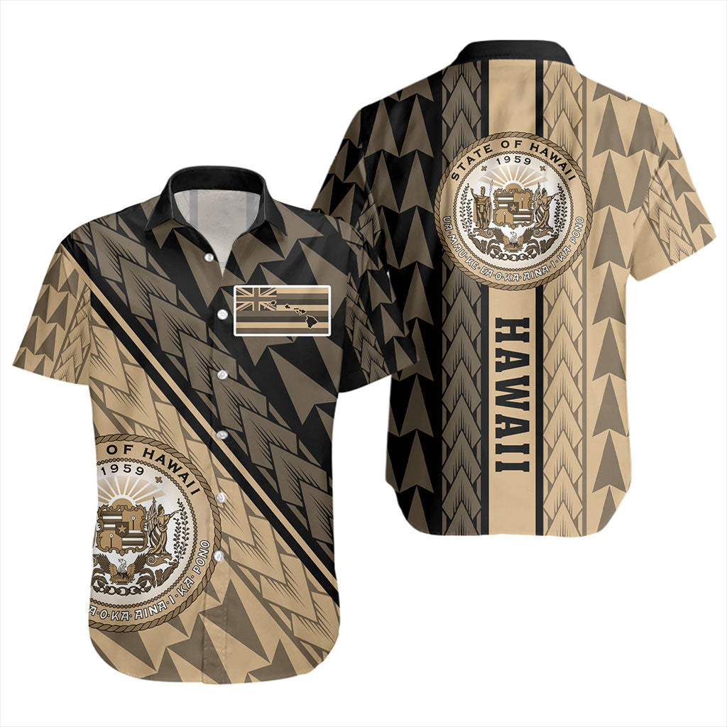 Hawaii Short Sleeve Shirt Polynesian Tribal Half Style