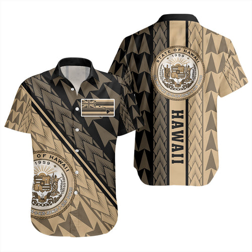 Hawaii Short Sleeve Shirt Polynesian Tribal Half Style