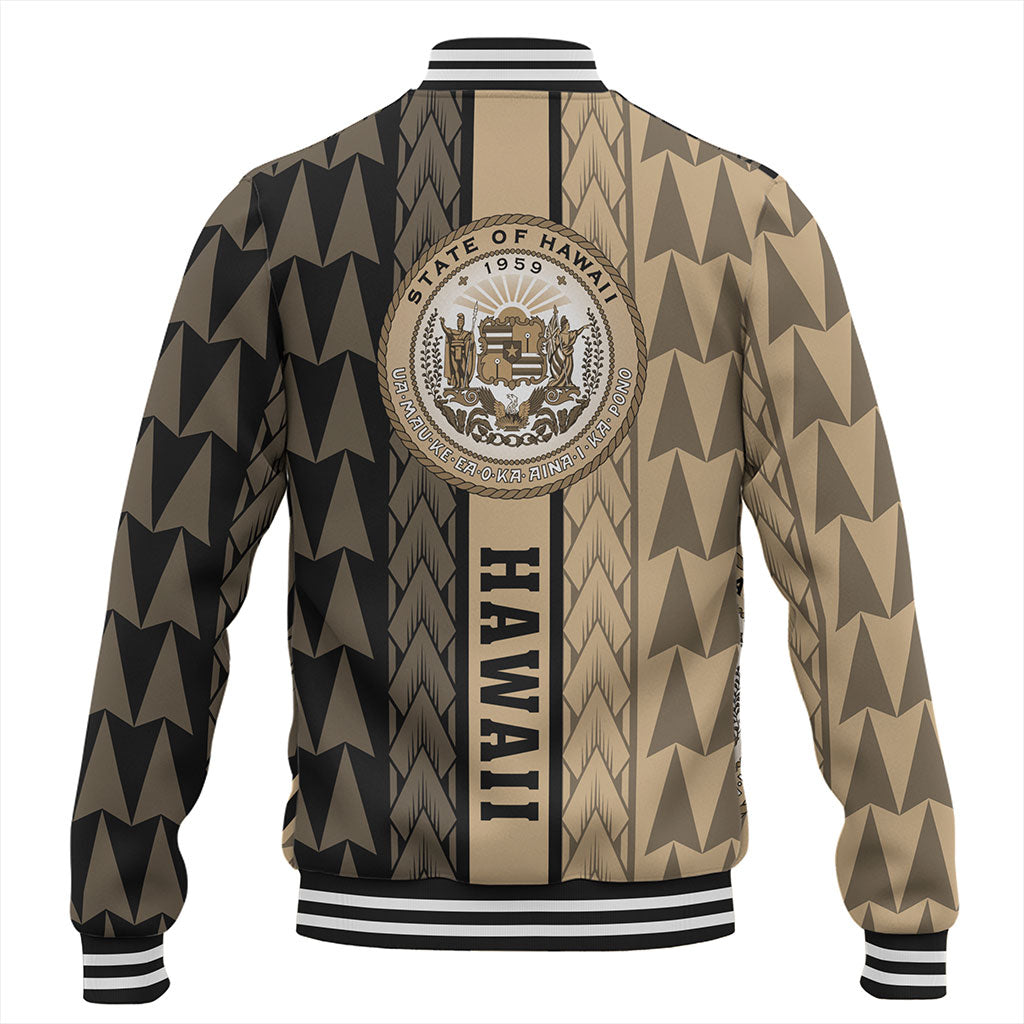 Hawaii Baseball Jacket Polynesian Tribal Half Style