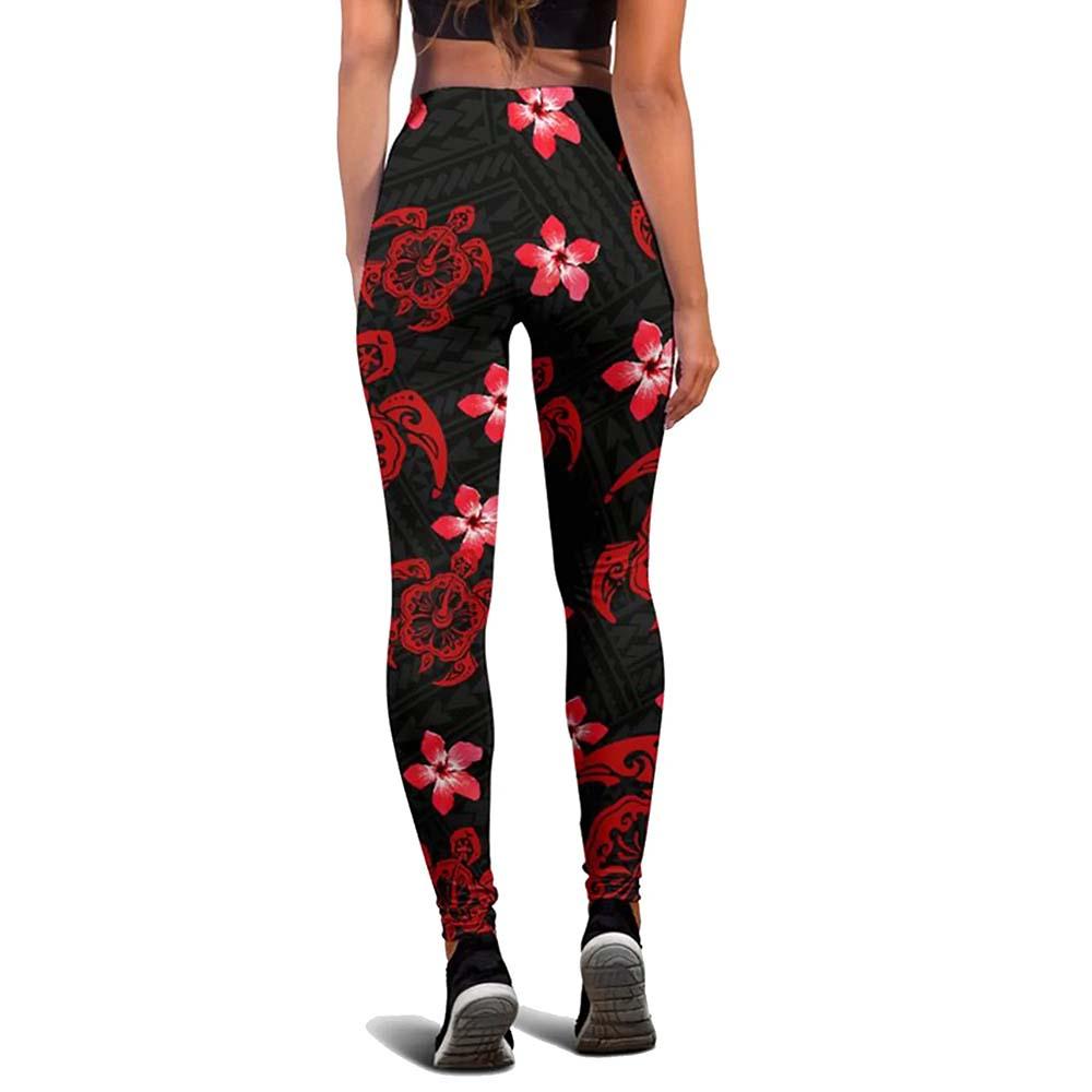 Hawaii Hibiscus Turtle Legging (Red)