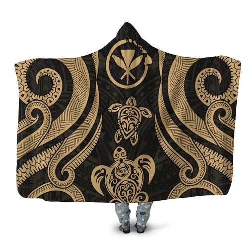 Hawaii Hooded Blanket - Gold Tentacle Turtle