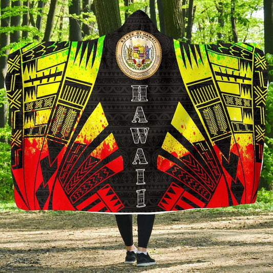 Hawaii Hooded Blanket - Polynesian Tattoo Reggae