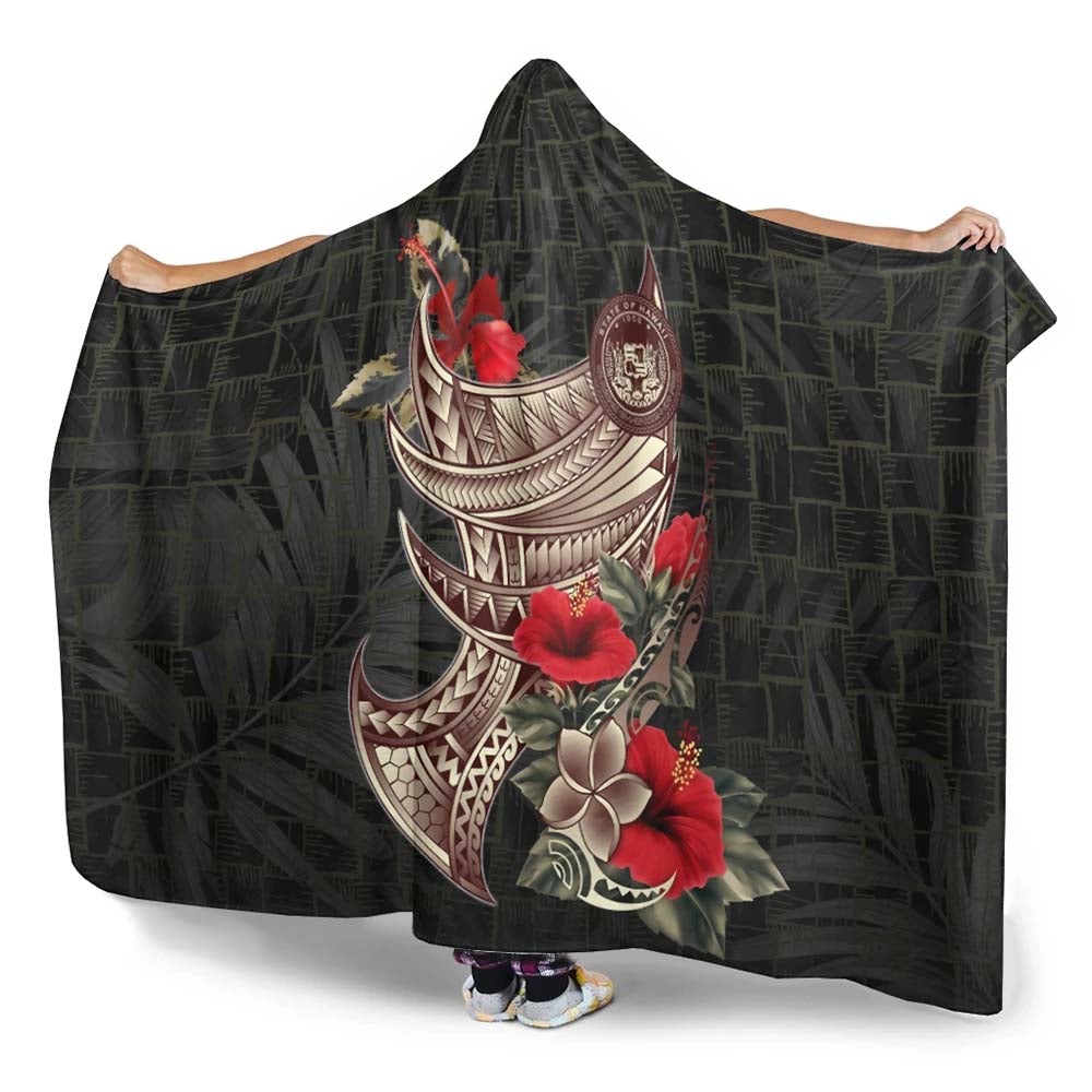 Hawaii Hooded Blanket - Polynesian Tribal Vintage Style
