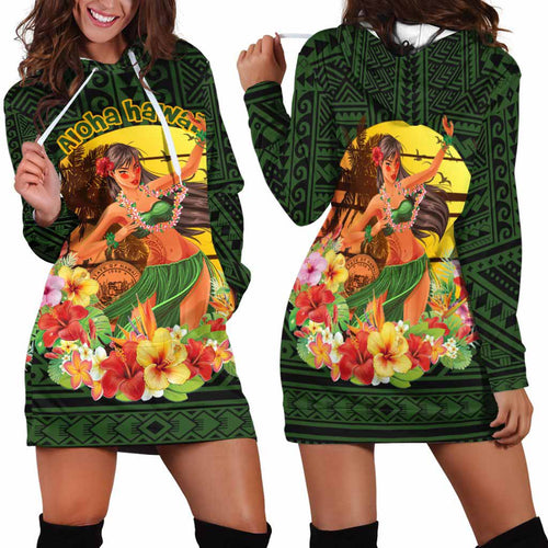 Hawaii Hoodie Dress - Aloha Hawaii Girl