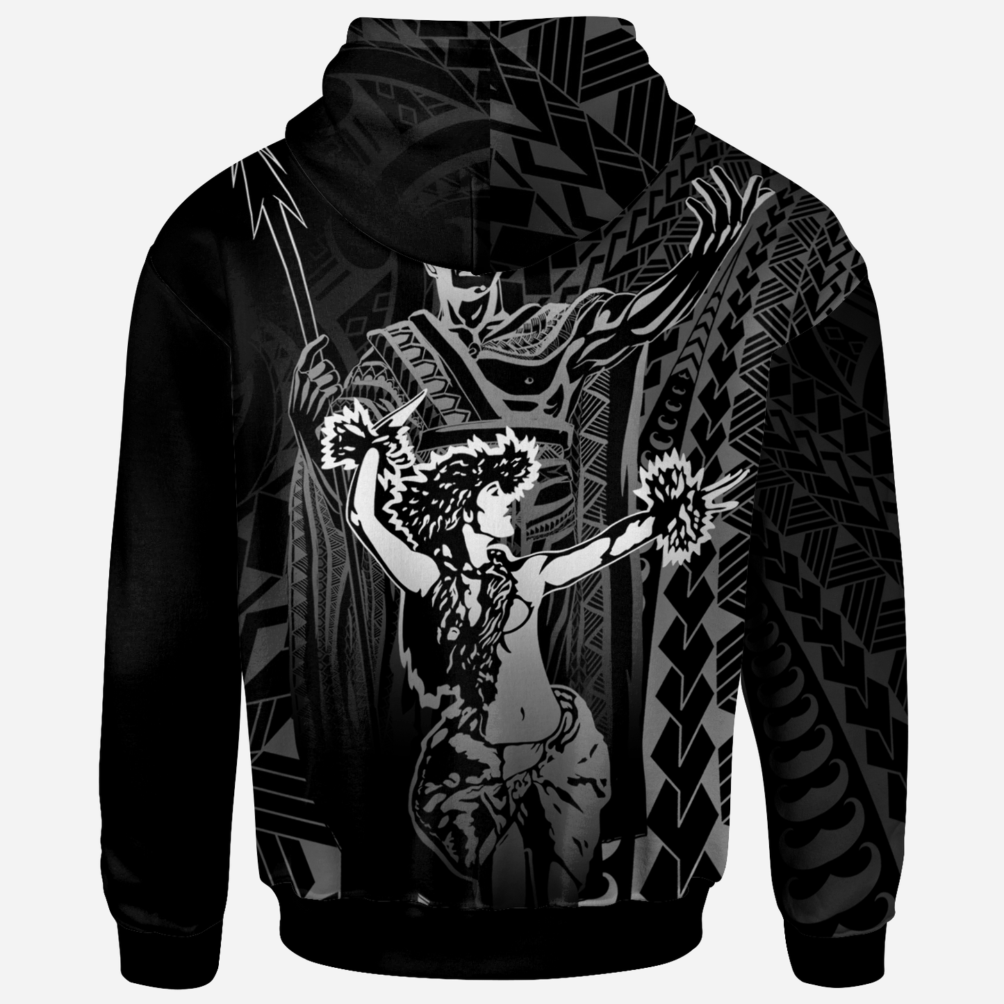 Hawaii Hoodie - King Of Hawaii With Hawaiian Girls White Version