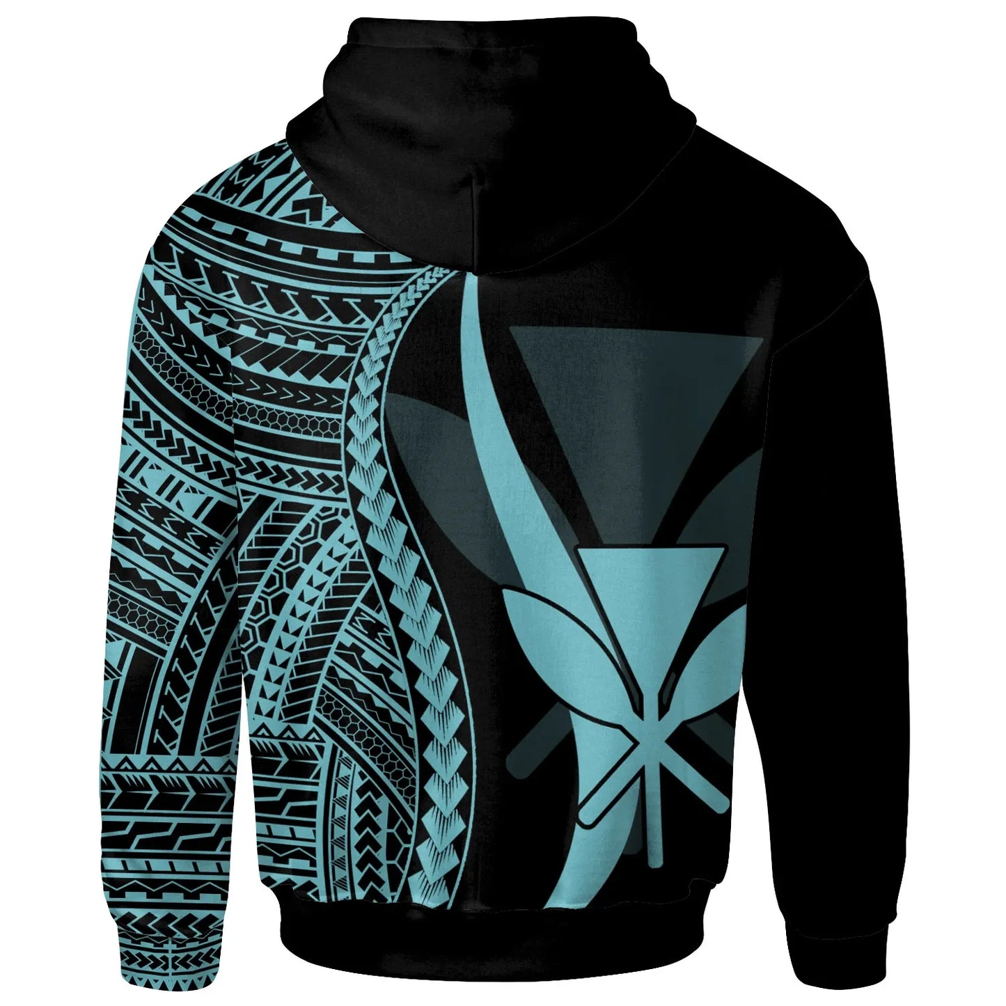 Hawaii Hoodie Turquoise - Tentacle Tribal Pattern