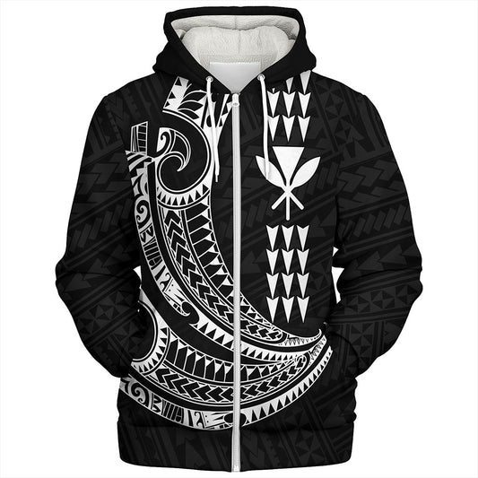 Hawaii Sherpa Hoodie Kanaka Kakau Polynesian Tattoo