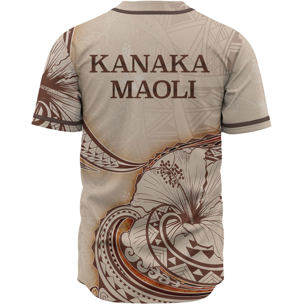 Hawaii Kanaka Maoli Baseball Shirt - Hibiscus Flowers Vintage Style