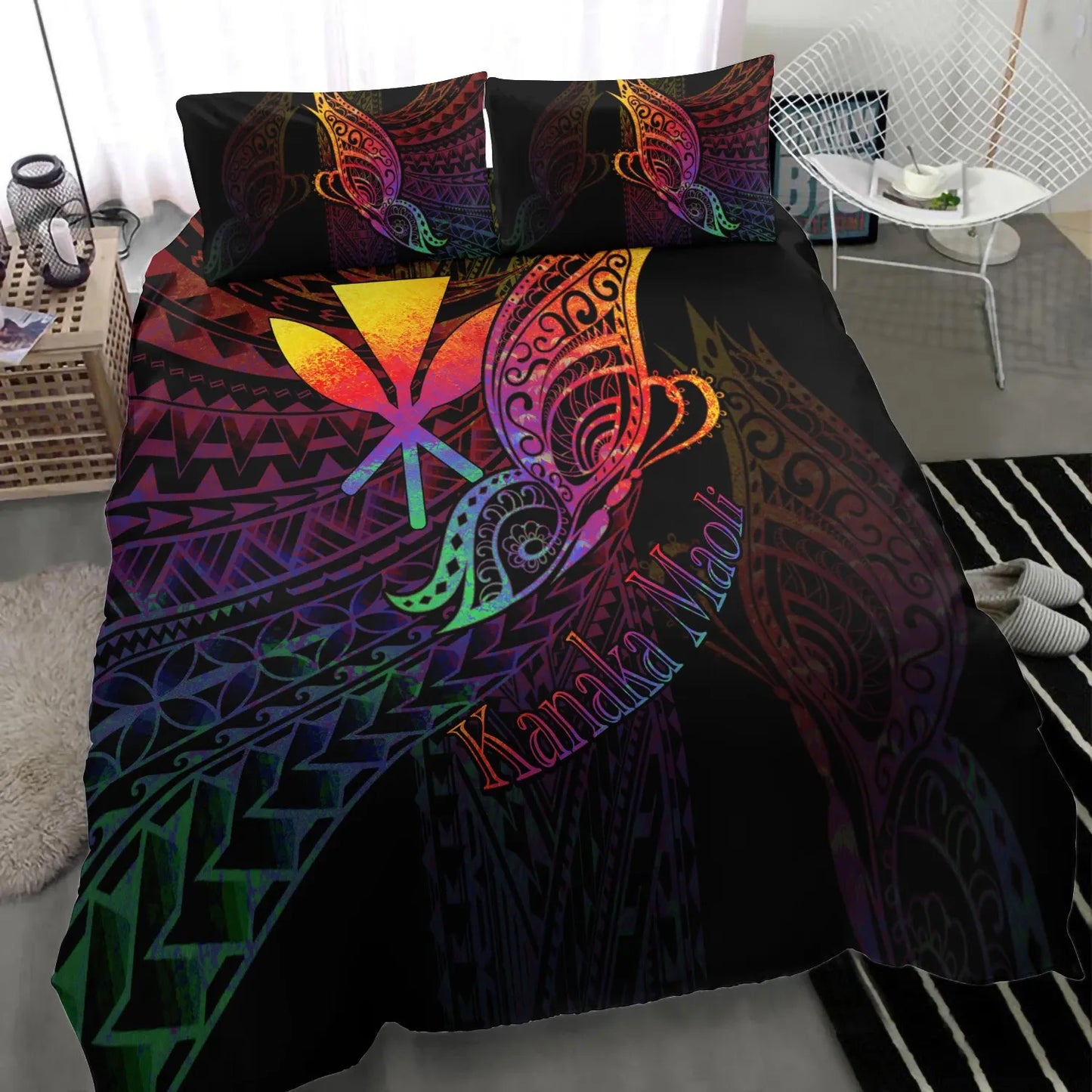 Hawaii Kanaka Maoli Bedding Set - Butterfly Polynesian Style