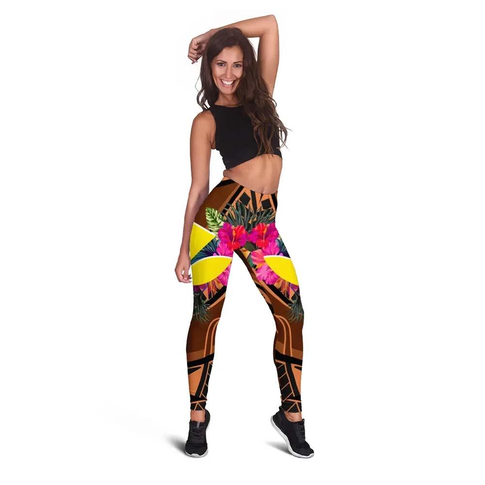 Hawaii Kanaka Maoli Legging - Polynesian Hook And Hibiscus