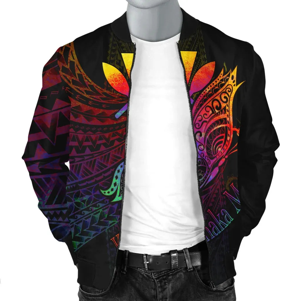 Hawaii Kanaka Maoli Bomber Jacket - Butterfly Polynesian Style