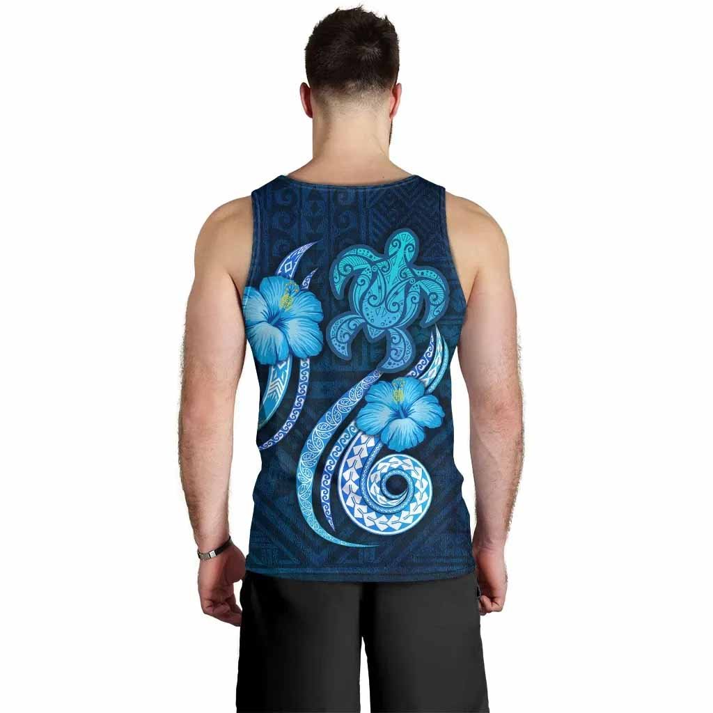 Hawaii Kanaka Maoli Personalised Men Tank Top - Turtle and Tribal Tattoo Of Polynesian
